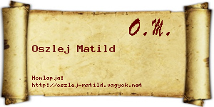 Oszlej Matild névjegykártya